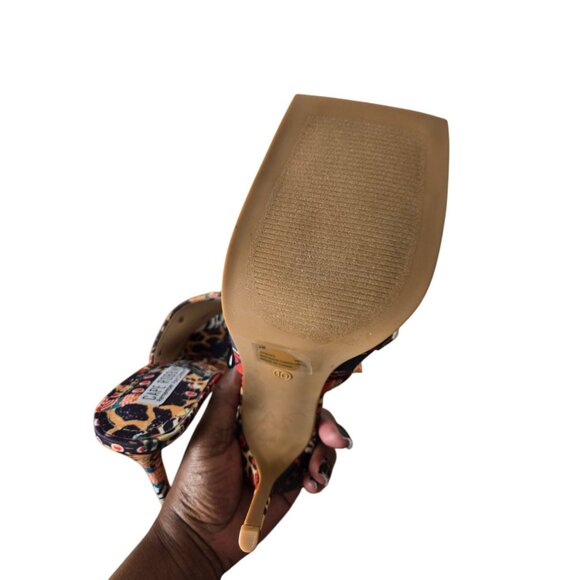 Cape Robbin Womens 10 Popo Slip On Square Open Toe High Heel Mules Multi Print - Picture 7 of 8